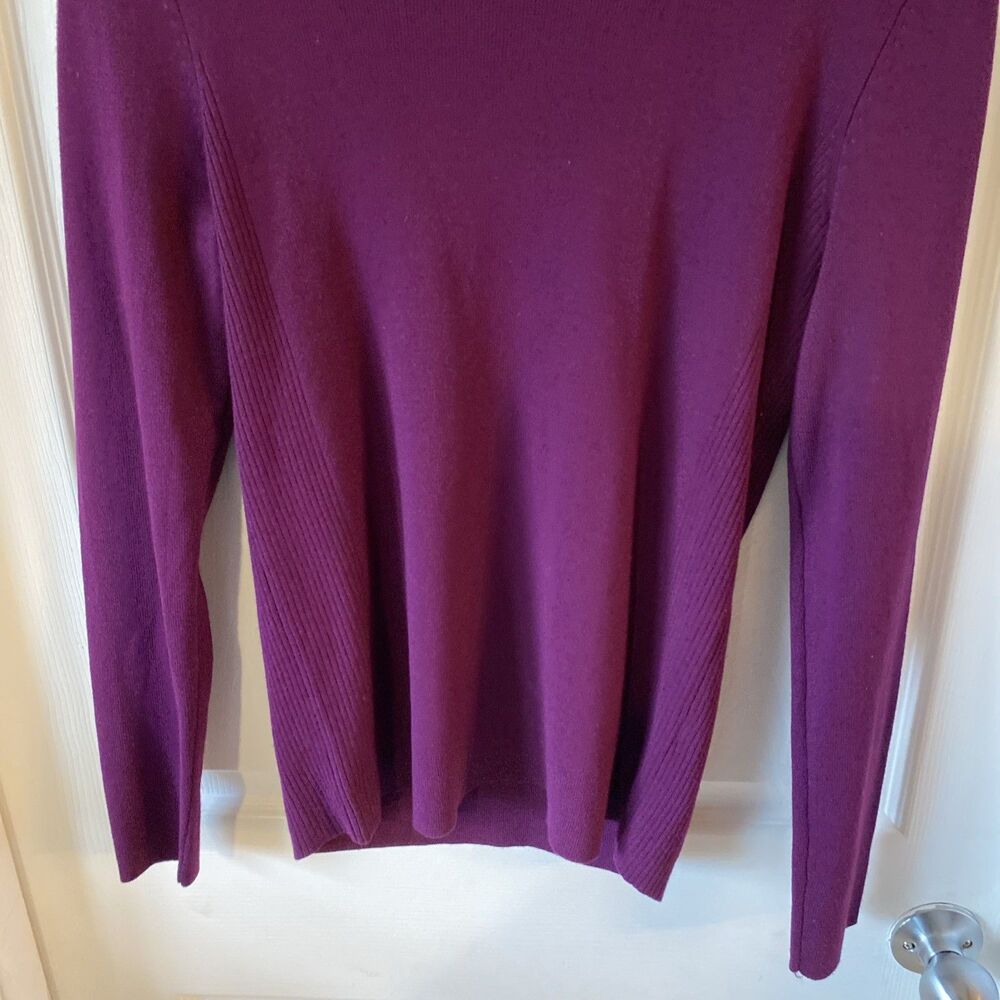 Chico’s Sweater Women’s Size 1 Purple Long Sleeve High Neck Pullover Stretch - Picture 4 of 10
